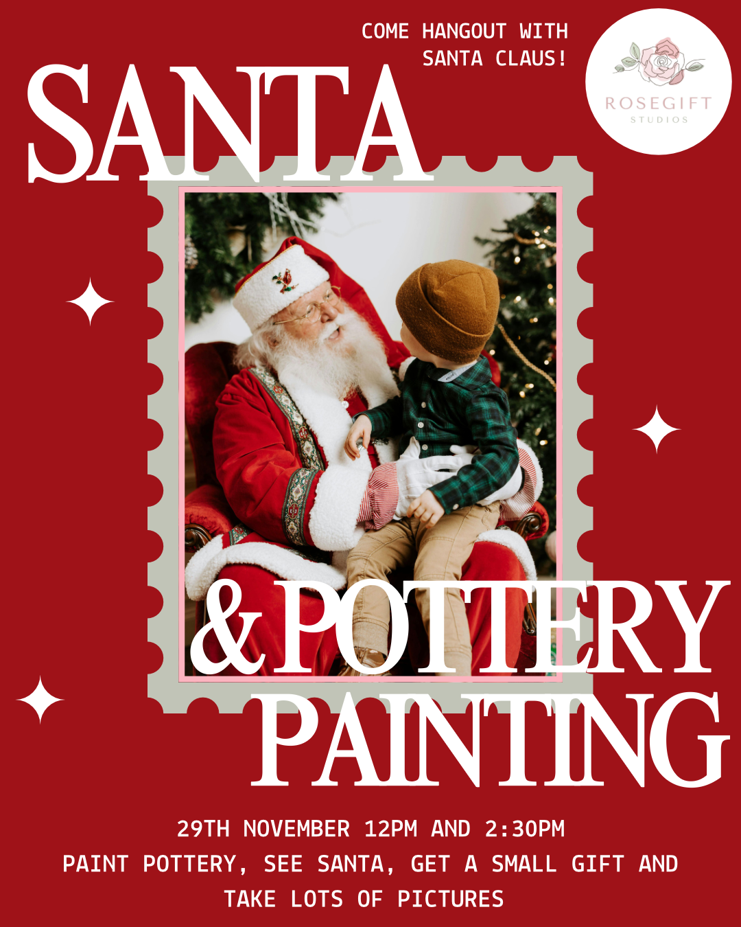 Santa and Pottery Painting 2:30pm